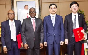 L-R: Cross section of executives from Dangote Industries Limited and China National Building Materials Group Co. Limited (CNBM) during the signing ceremony of the Strategic Cooperation Agreement between Dangote Industries Limited and China National Building Materials Group Co. Limited (CNBM) in Lagos on Wednesday, October 2, 2024.